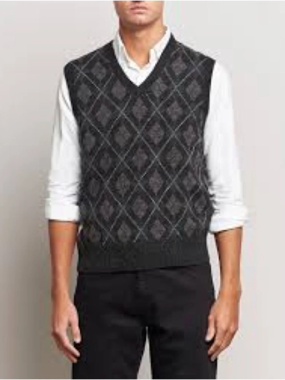 NWOT Polo Ralph Lauren Wool Argyle Sweater Vest in Charcoal Gray Men’s Large